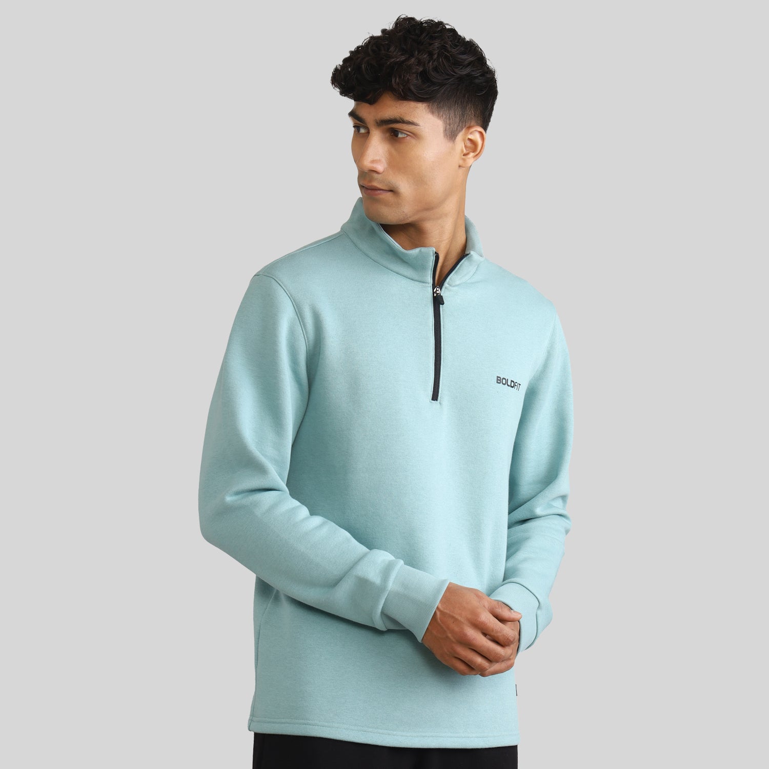 Half-zipper Sweatshirt for Men - Black