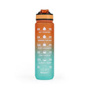 Aqua Motivational Bottle 1 Litre - Teal Orange