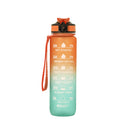 Aqua Motivational Bottle 1 Litre - Teal Orange