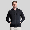 AeroFleece Mens Full Zipper Jacket with Hoodie - Black