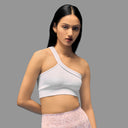Limitless Snatched ribbed One shoulder bra - White