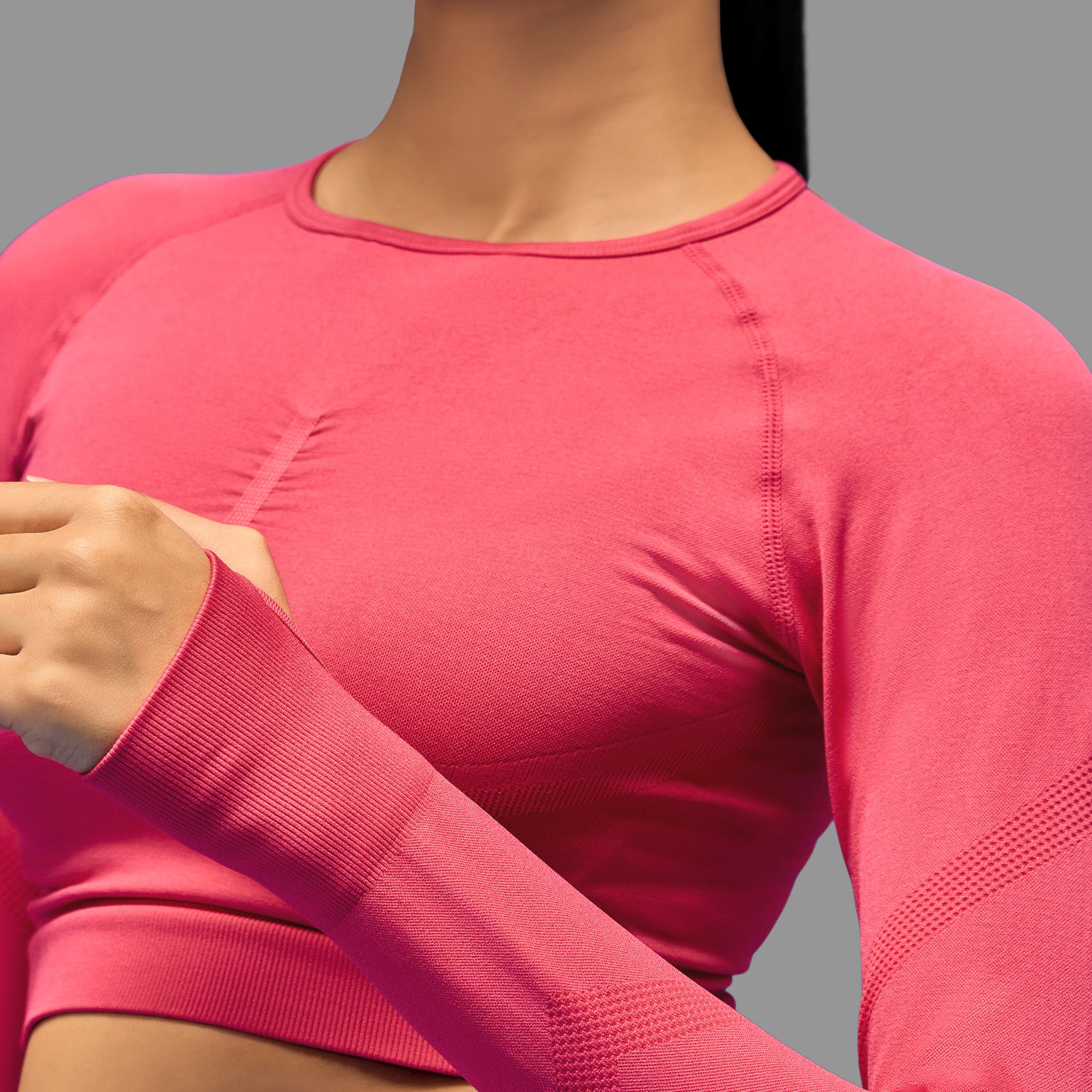 Limitless snatched Long sleeve drop top- Pink