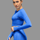 Limitless snatched Long sleeve drop top- Royal blue