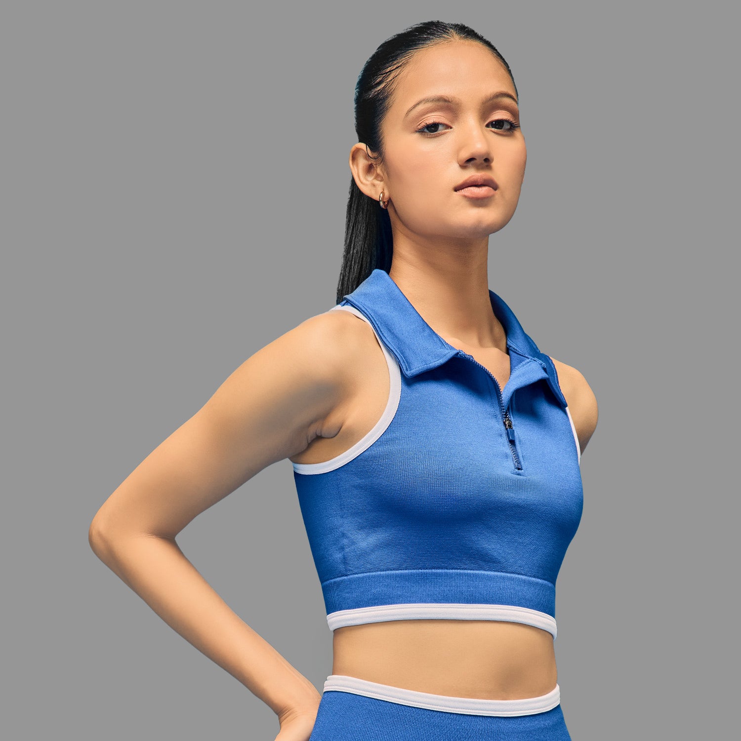 Limitless snatched sleeveless crop top - ROYAL BLUE