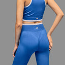 Limitless snatched Ribbed waistband jacquard pattern legging - ROYAL BLUE