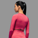 Limitless snatched Long sleeve drop top- Pink