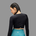 Limitless snatched Long sleeve drop top- black
