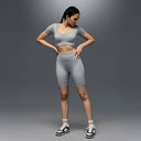 Limitless snatched mid waisted ribbed shorts - Grey