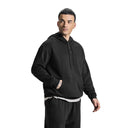 Men Jet Black Kangaroo Pocket Hoodie