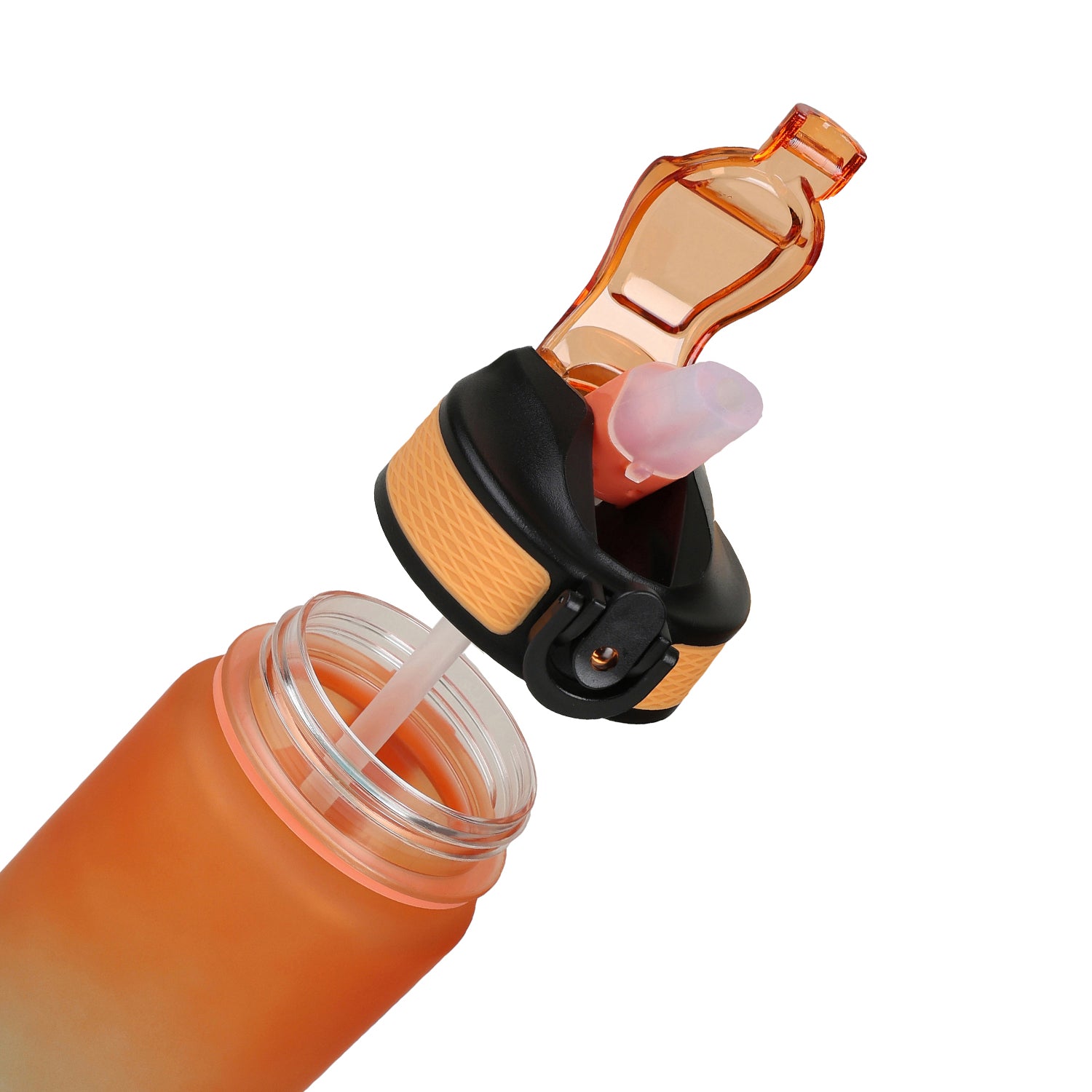 Aqua Motivational Bottle 1 Litre - Teal Orange