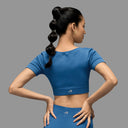 Limitless snatched v neckline Crop Top-  Royal Blue