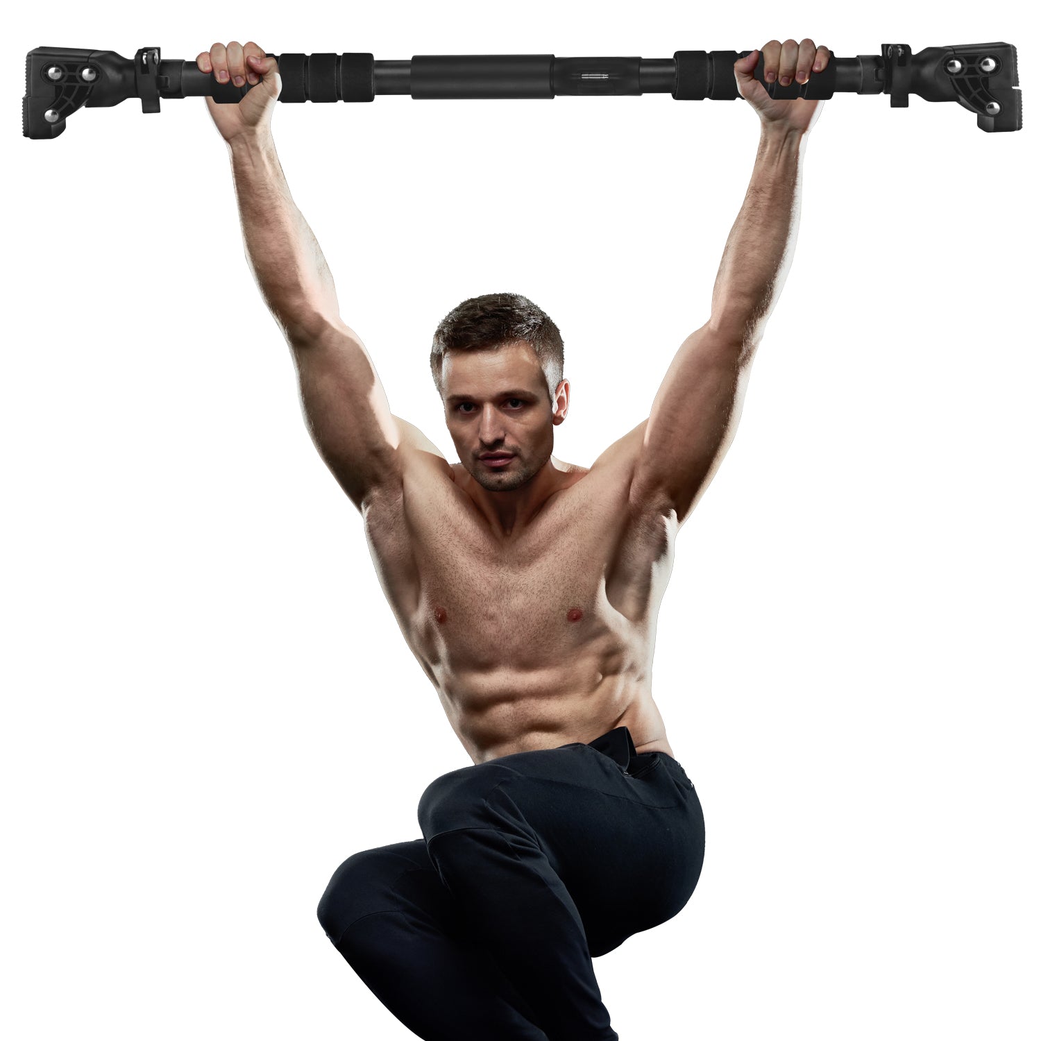 Doorway Pull up Bar without Screw - Black