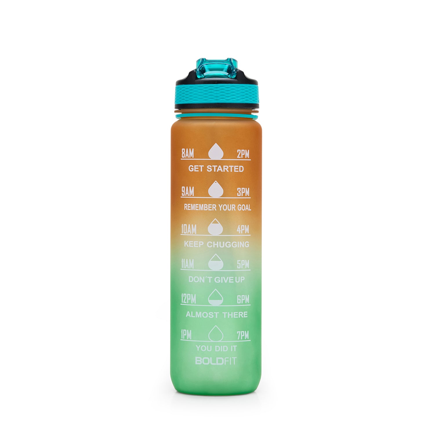 Aqua Motivational Bottle Orange Green - 1L