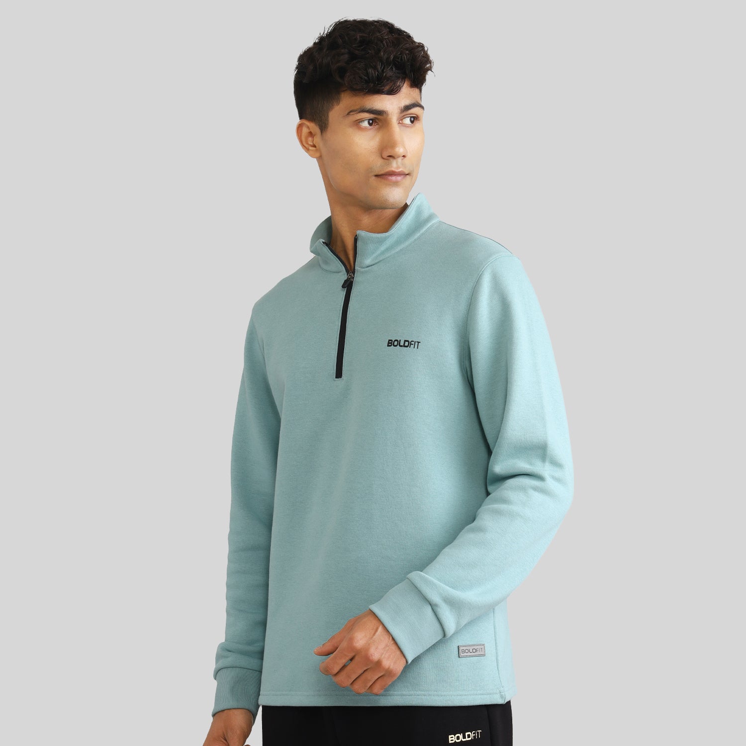 Half-zipper Sweatshirt for Men - Black