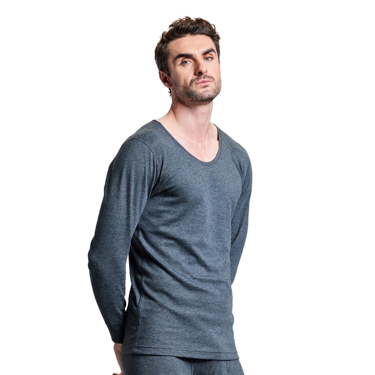 Mens ThermaCore Thermal Top - Grey – Boldfit