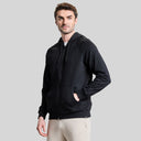 AeroFleece Mens Full Zipper Jacket with Hoodie - Black