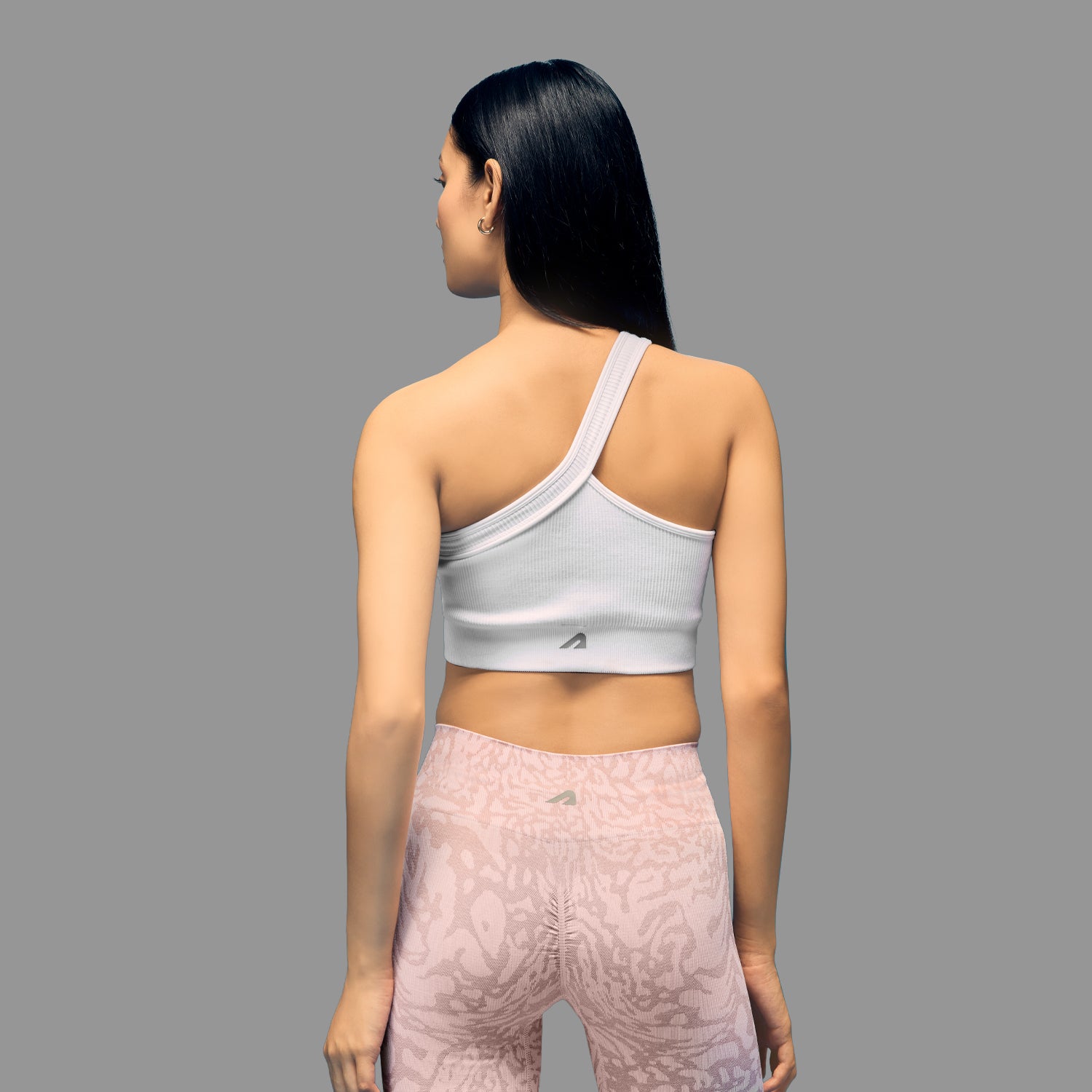 Limitless Snatched ribbed One shoulder bra - White