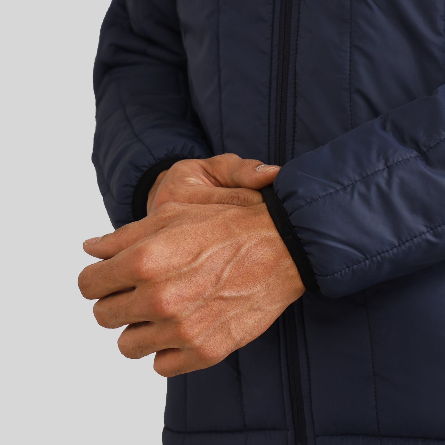 Mens Winter Bomber Jacket - Blue/Grey