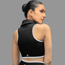 Limitless snatched sleevless crop top - BLACK
