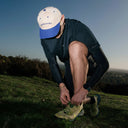 Washed Caps  White Blue  For The Long Run
