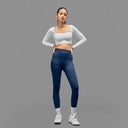 Limitless snatched ribbed waistband & Ruched back legging - NAVY BLUE