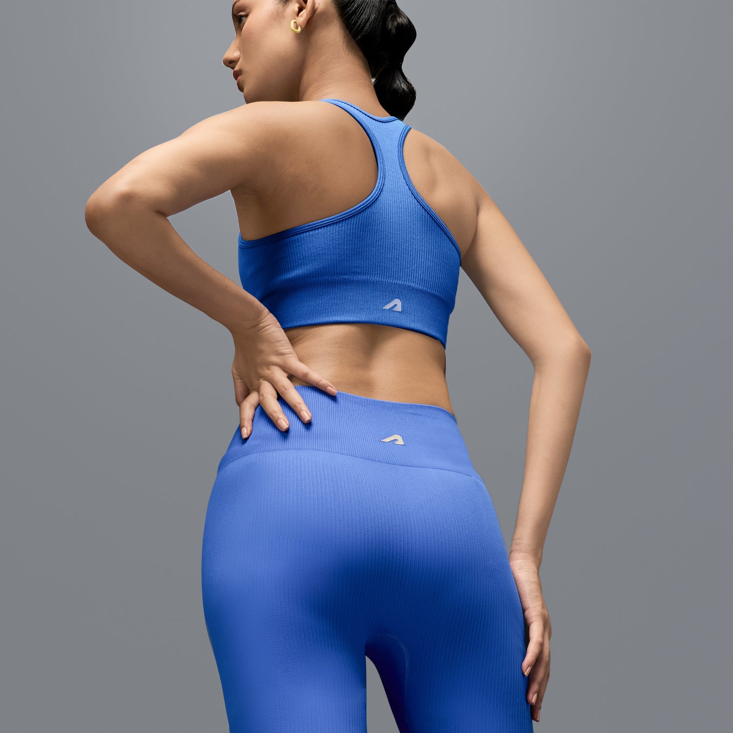 Limitless Snatched Mid waisted ripped Leggings - BLUE
