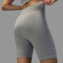 Limitless snatched mid waisted ribbed shorts - Grey