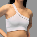 Limitless Snatched ribbed One shoulder bra - White