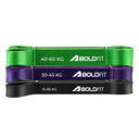 Heavy Resistance Band Black Purple Green Set of 3