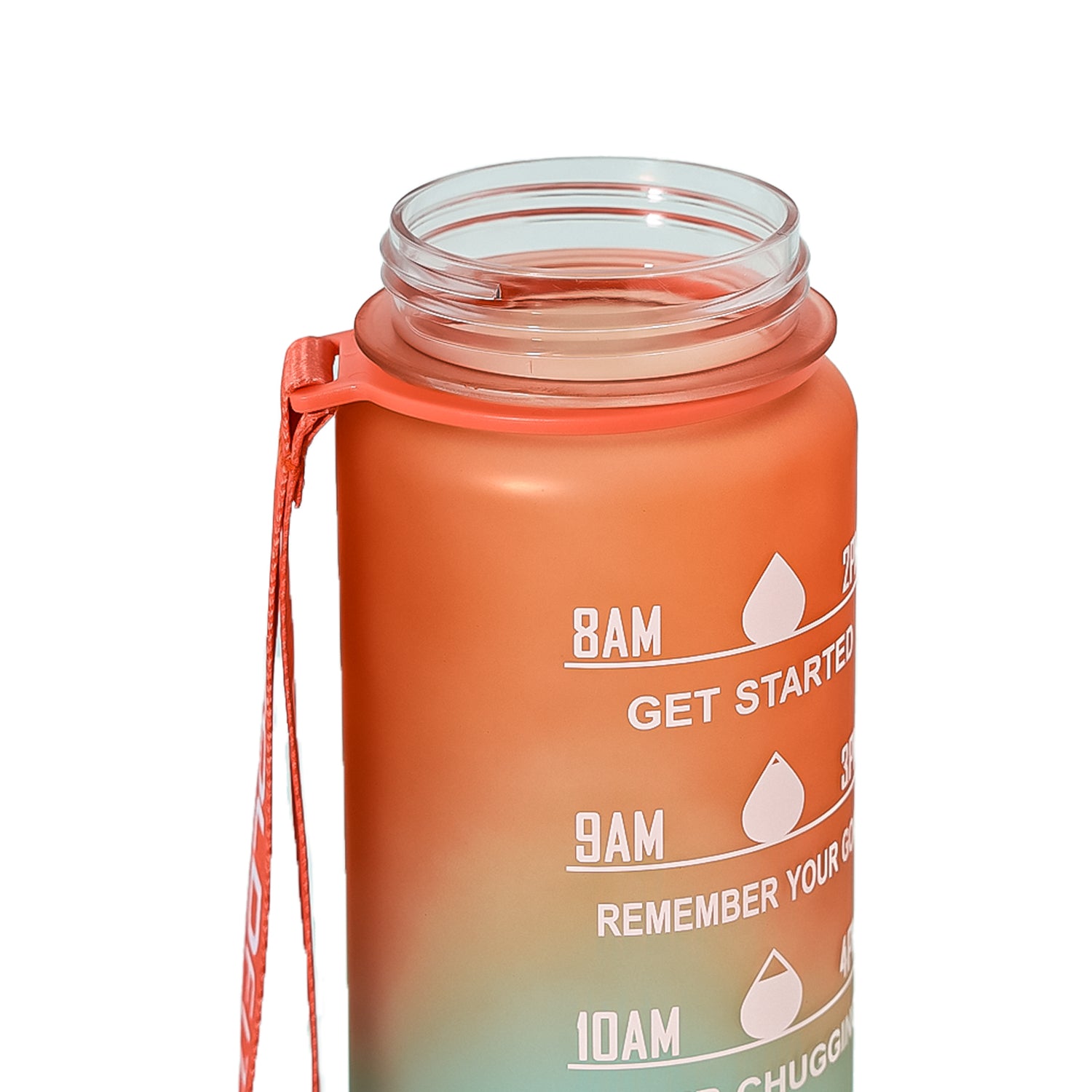 Aqua Motivational Bottle 1 Litre - Teal Orange