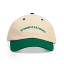 Washed Caps  White Green Dumbbells & Drama