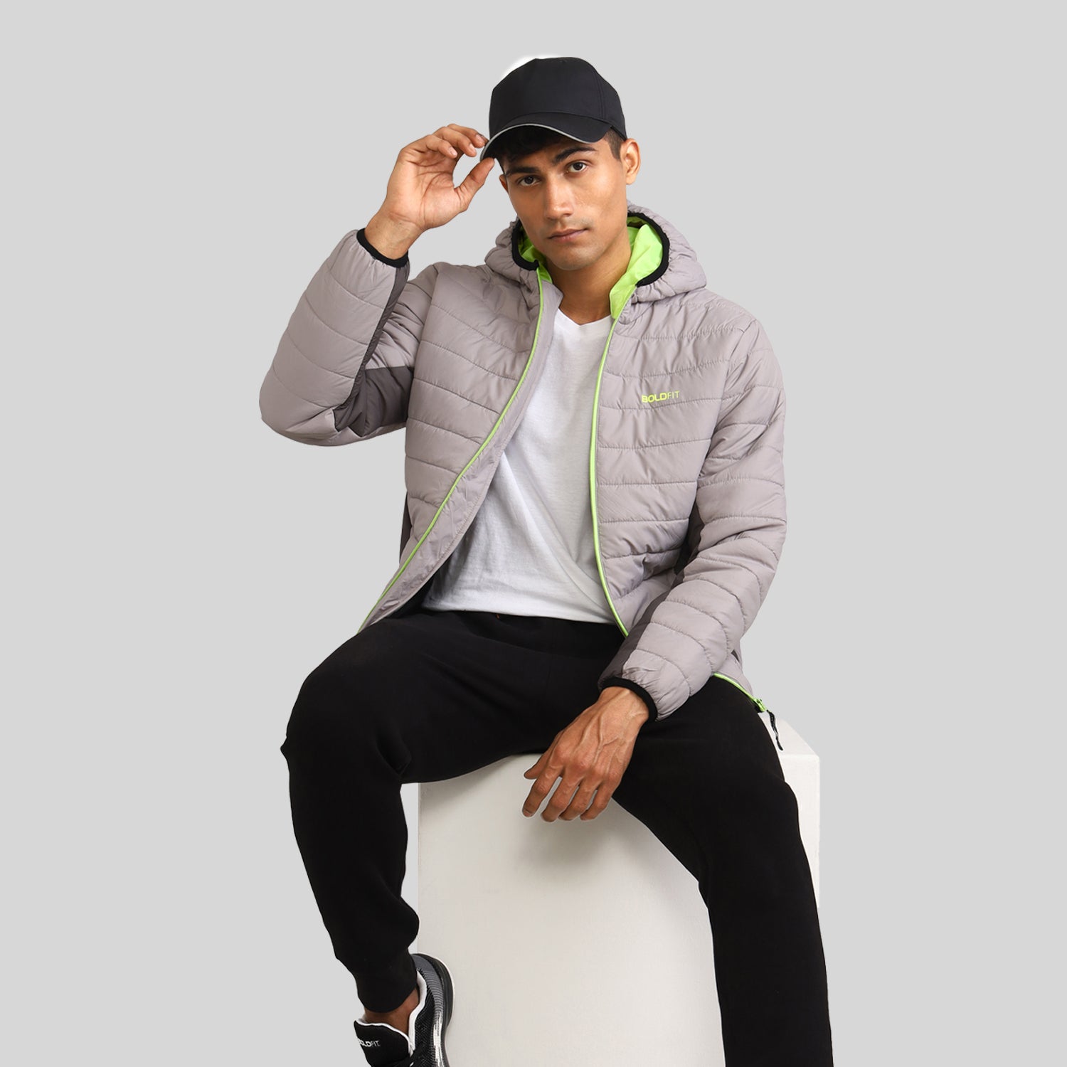 Mens Winter Bomber Jacket - Charcoal Grey