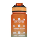 Aqua Motivational Bottle 1 Litre - Teal Orange