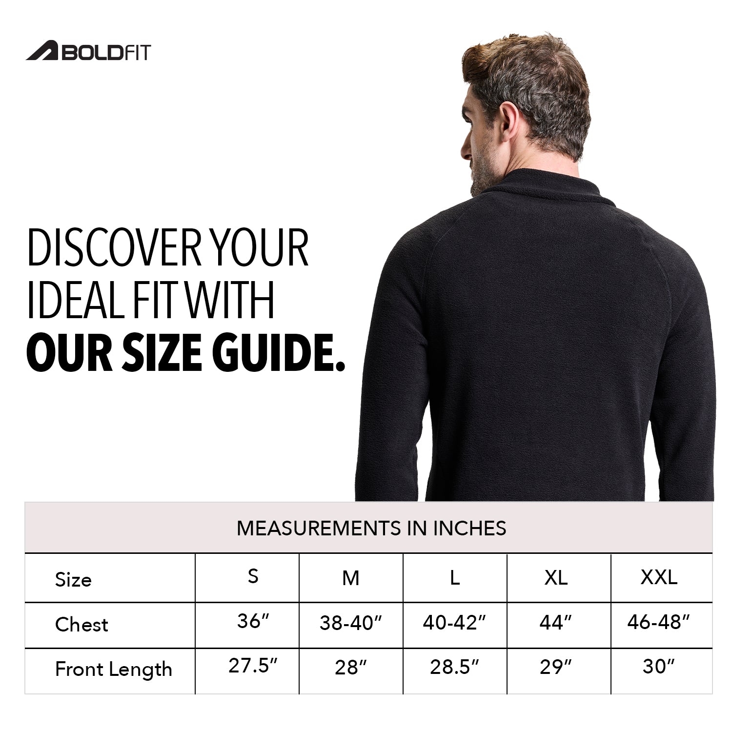 Half Zip Mens Sweatshirt Fleece - Black