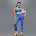 Limitless Snatched Mid waisted ripped Leggings - BLUE