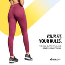 LIMITLESS NYLOFLEX HIGH RISE TIGHTS - Burgundy