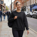 Women Jet Black Sweat Shirt