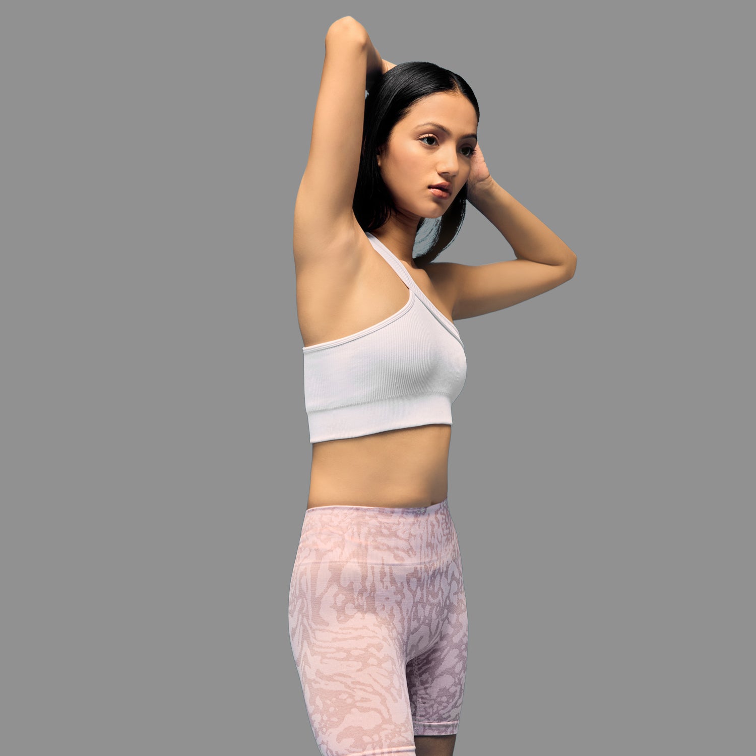 Limitless Snatched ribbed One shoulder bra - White