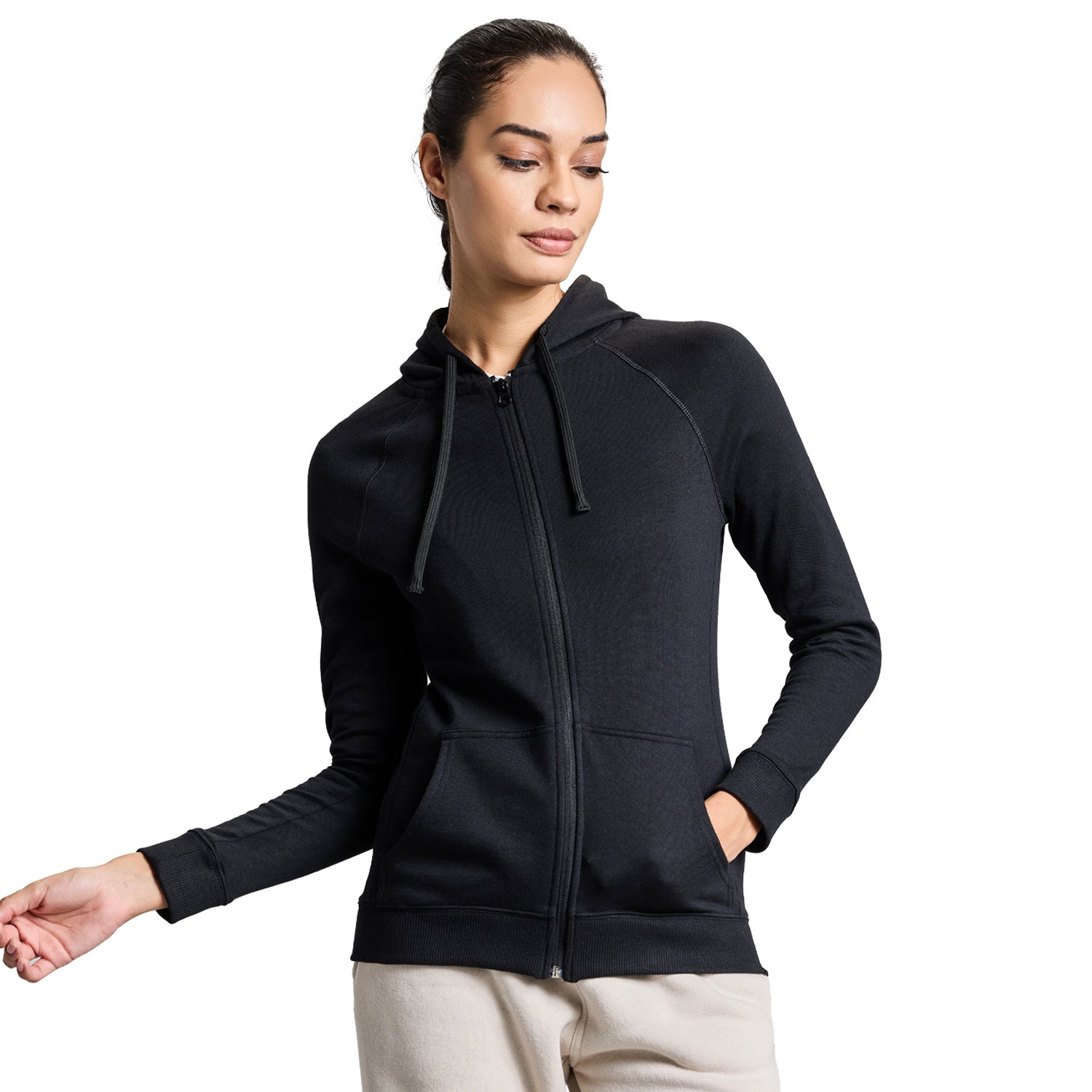 AeroFleece Womens Full Zipper Jacket - Black