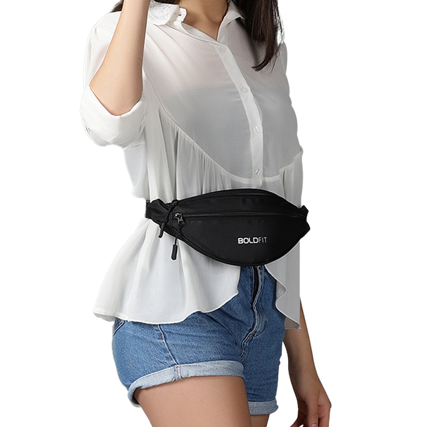 Waist Bag with 3 Pouch- Fanny Pack Black