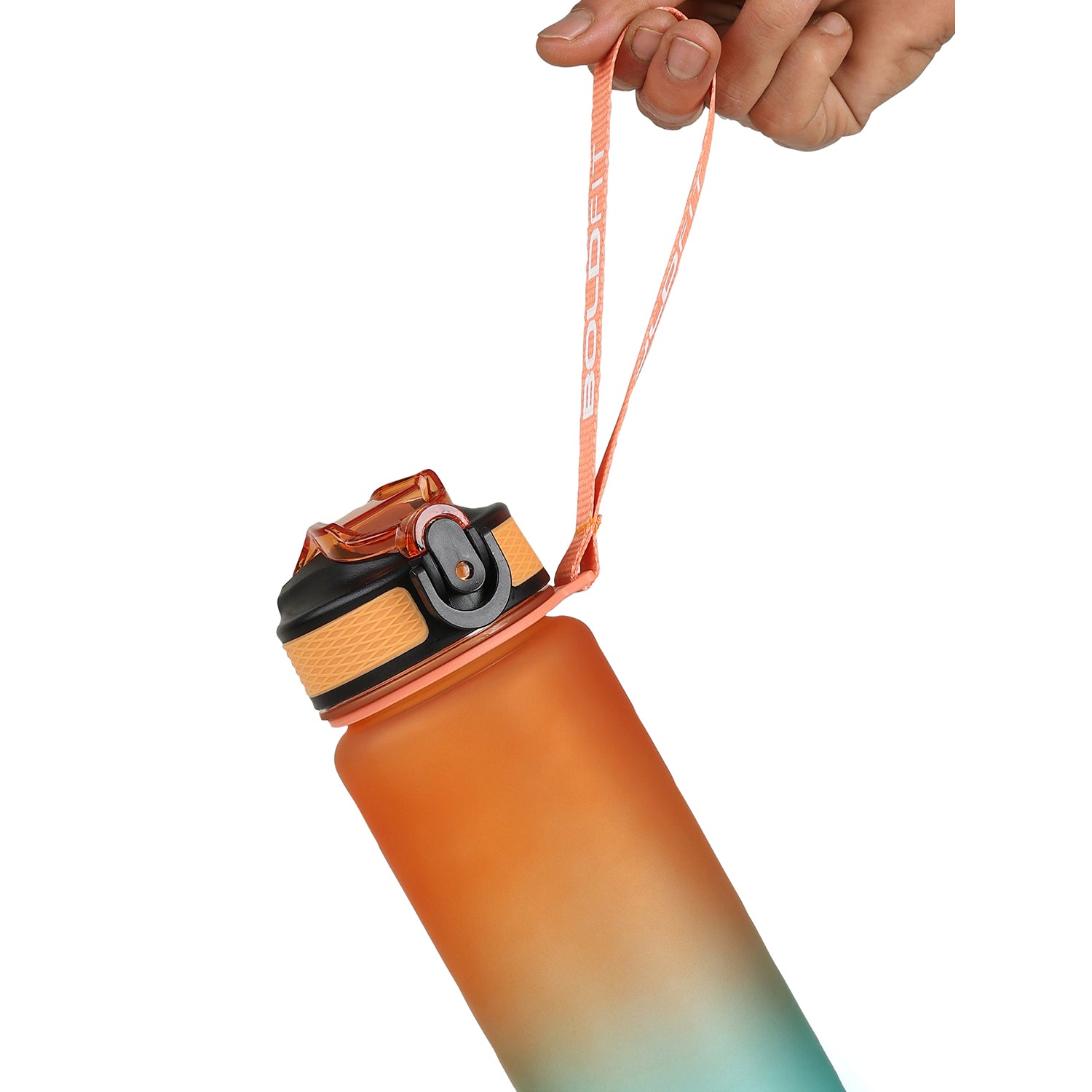 Aqua Motivational Bottle 1 Litre - Teal Orange