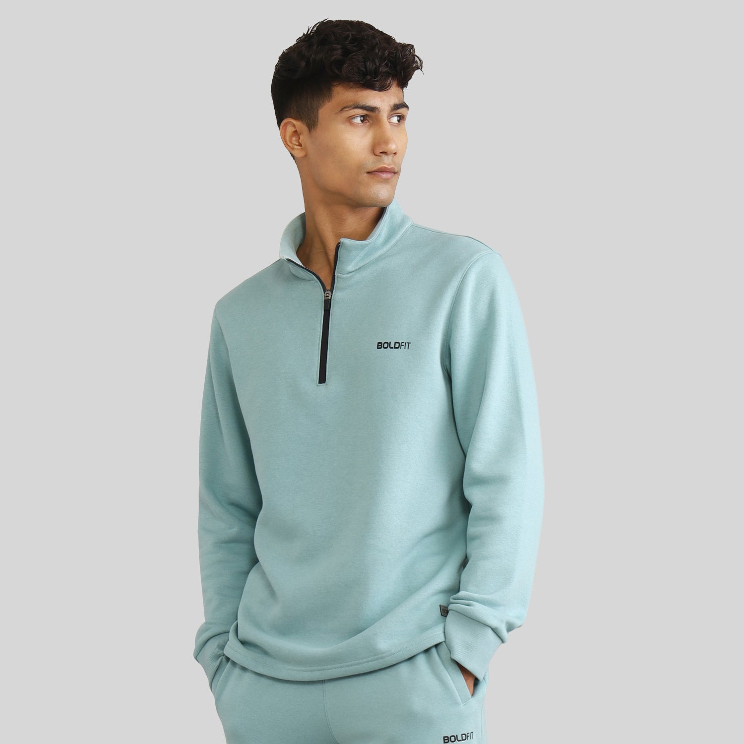 Half-zipper Sweatshirt for Men - Black