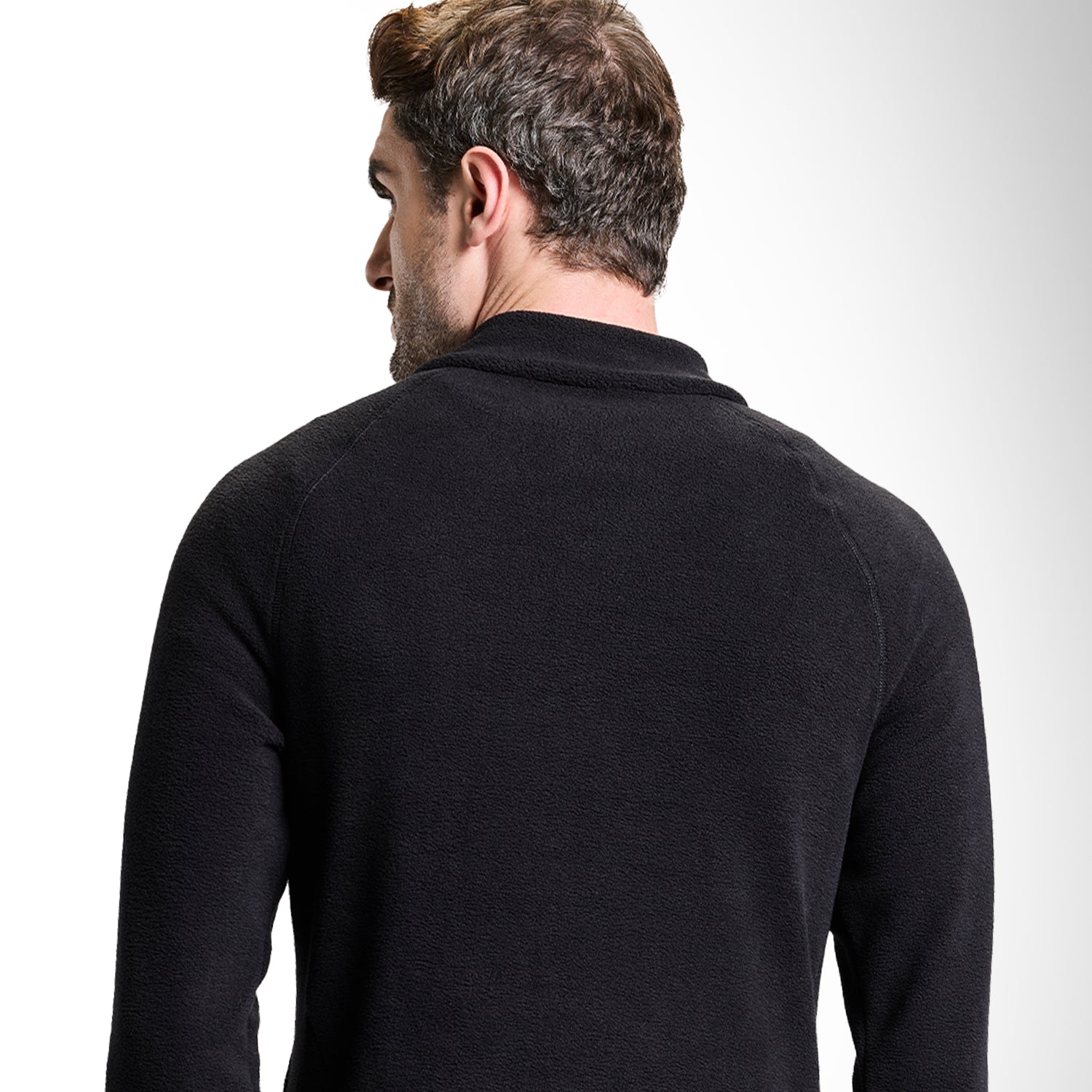 Half Zip Mens Sweatshirt Fleece - Black
