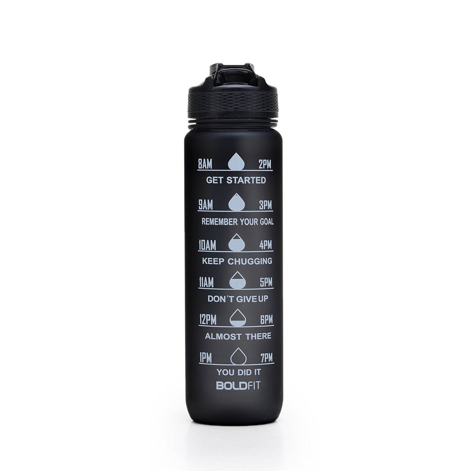Aqua Motivational Bottle Black - 1L