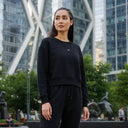 Women Jet Black Sweat Shirt