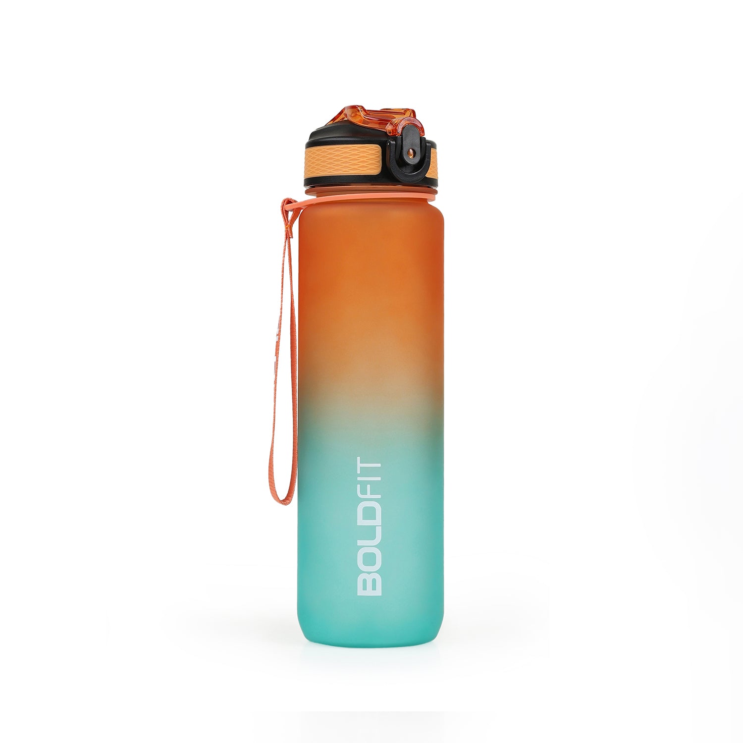 Aqua Motivational Bottle 1 Litre - Teal Orange