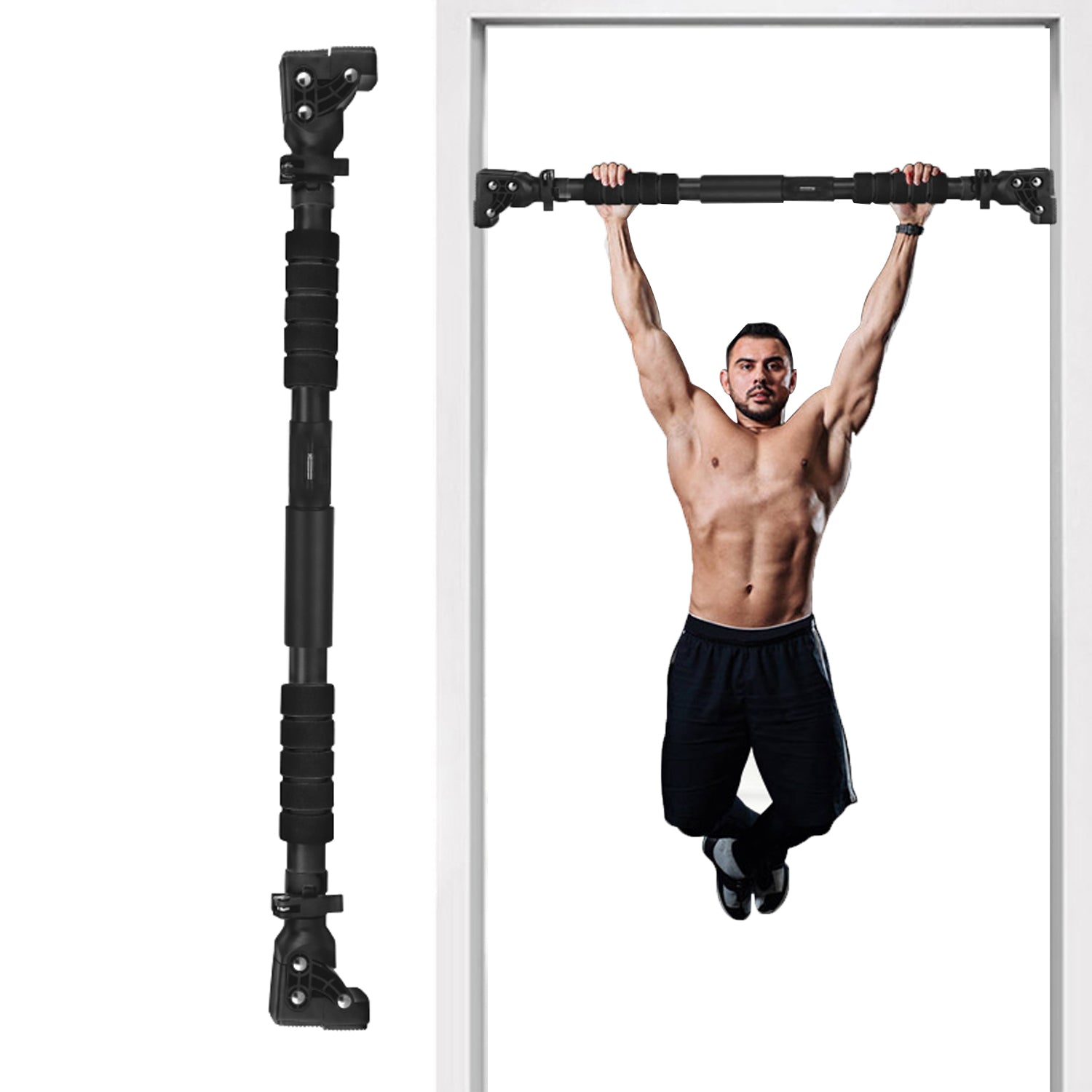 Doorway Pull up Bar without Screw - Black