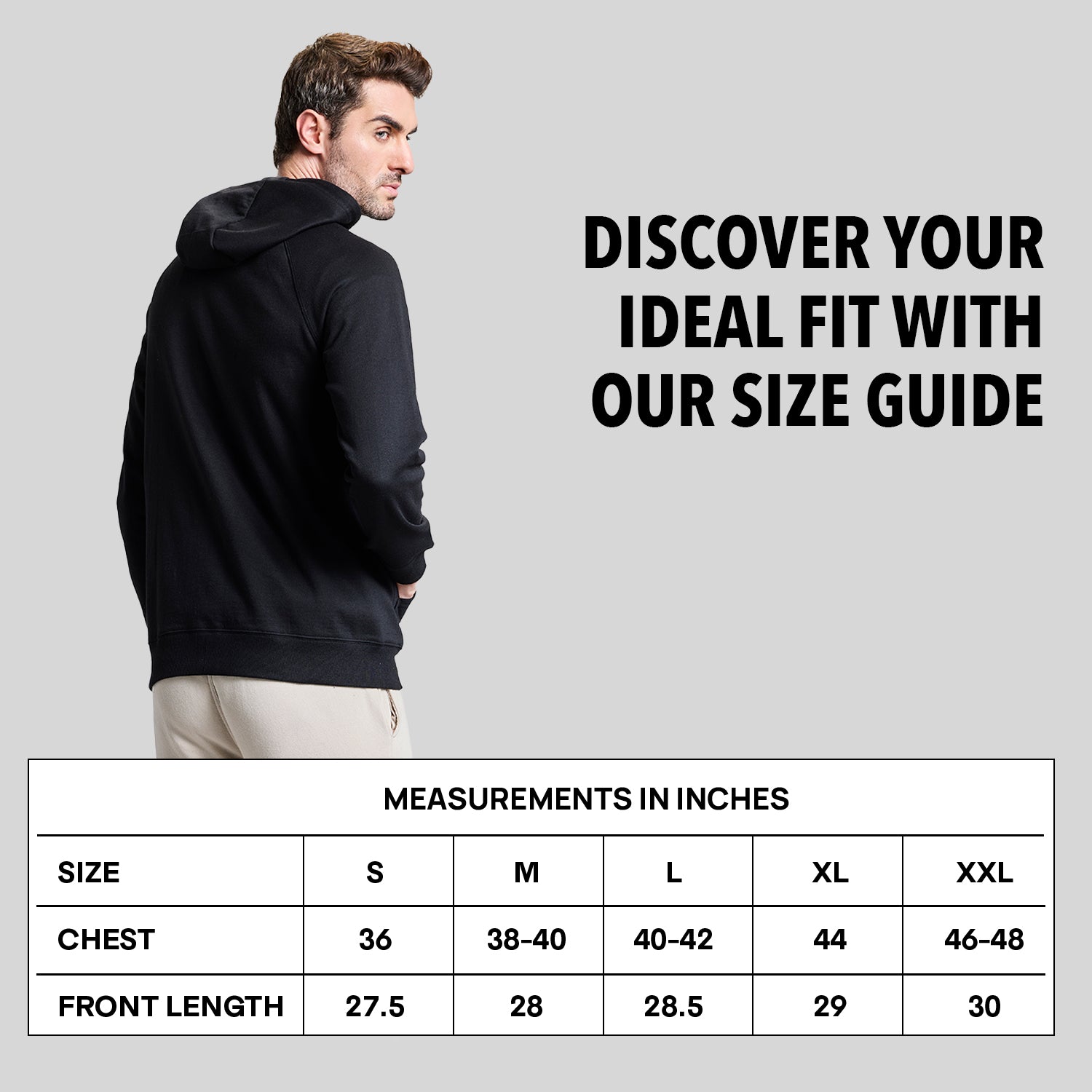 AeroFleece Mens Full Zipper Jacket with Hoodie - Black