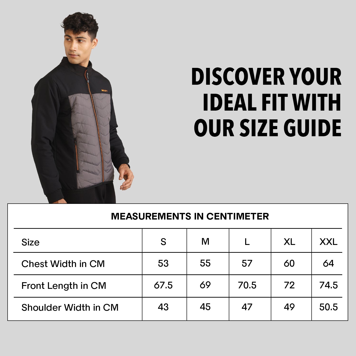 Mens Winter Bomber Jacket - Black/Grey without Cap