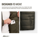 Sherpa Nylon Puffer Jacket -Olive